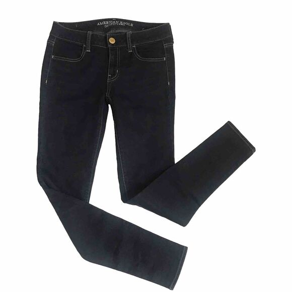 American Eagle Jegging Skinny Stretch Whisker Dark Wash 2 2R (28x29) AE AEO MINT - Picture 2 of 11